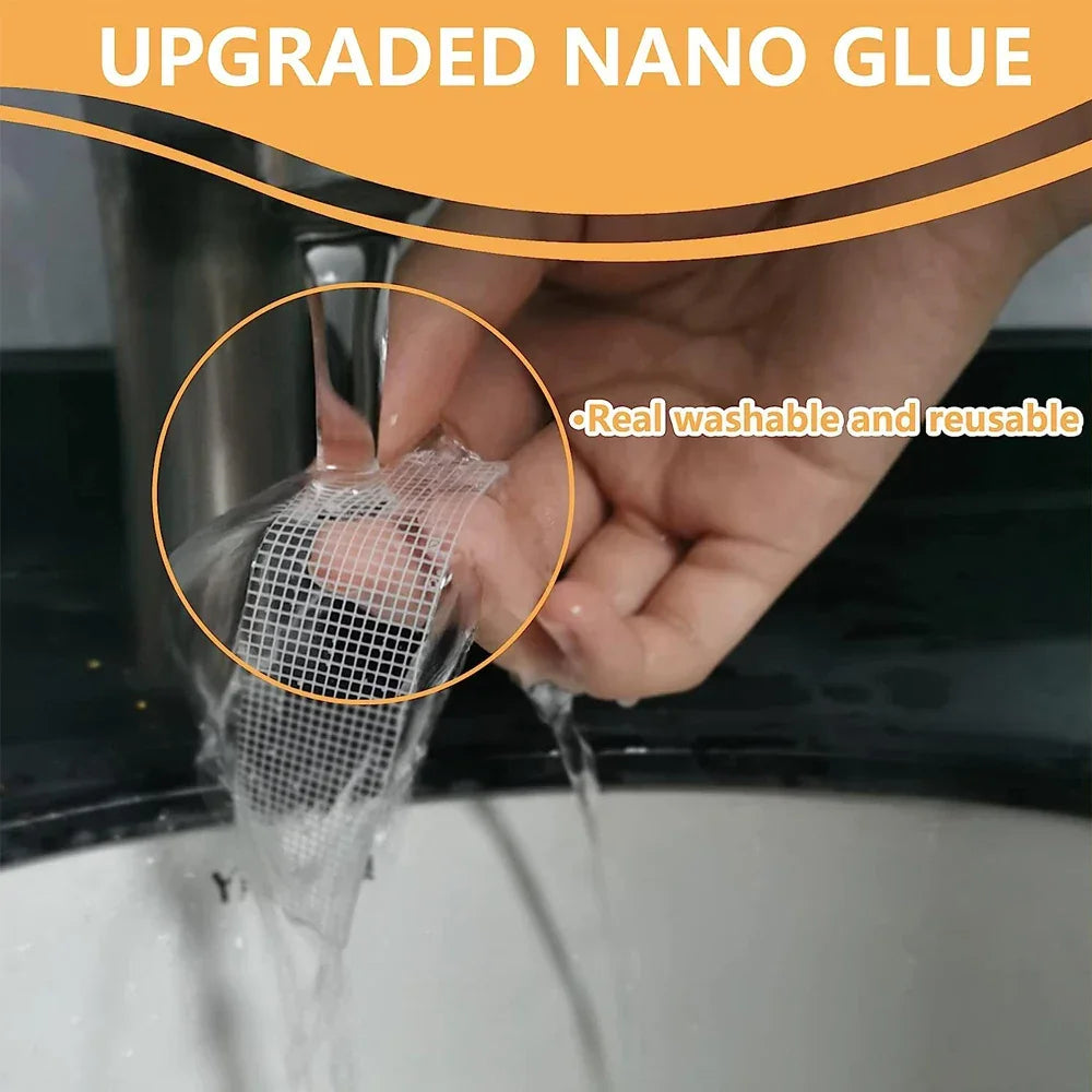 Hand washing clear grid nano glue tape, labeled washable and reusable home essential
