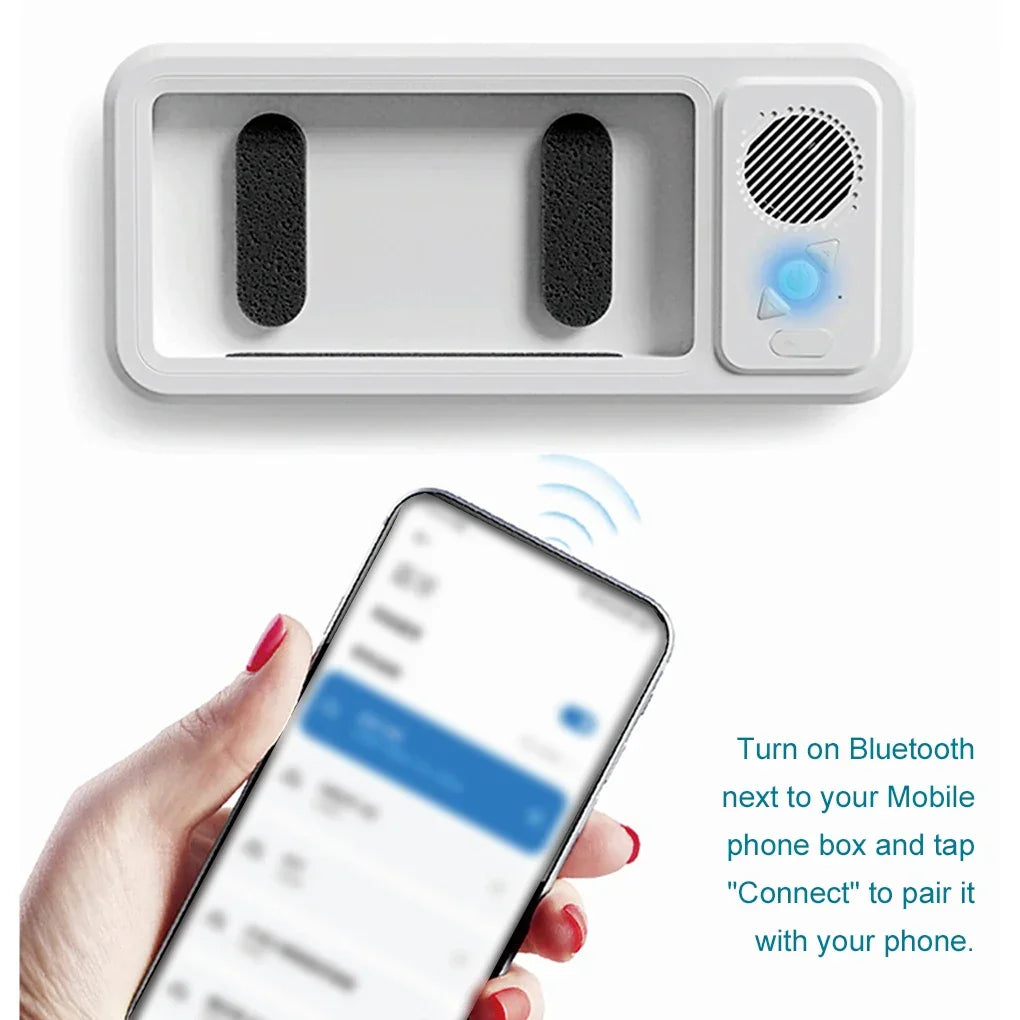 Bluetooth phone holder and speaker, wireless pairing with smartphone at home